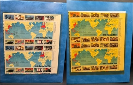 1941 Turning The Tide & 1943 Victory At Last Stamps Collection