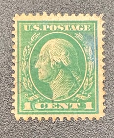 George Washington 1 Cent Stamp Green