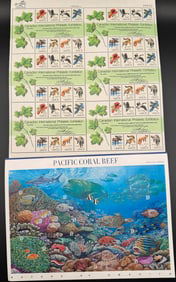 Stamps Sheets Lot Of Pacific Coral Reef & Canadian International Philatelic Exbihition