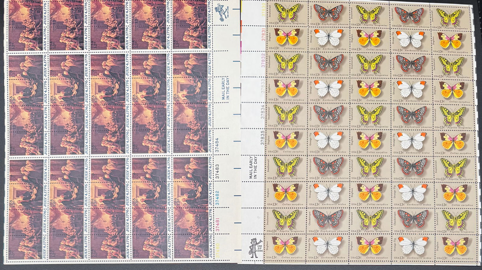Stamps Sheets Lot Of July 4, 1776 & Burtterflies (1 of 1)