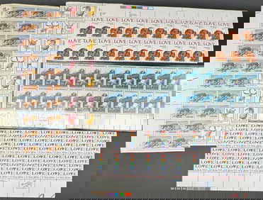 Stamps Sheets Lot Of Love, Dogs, Colorado & More