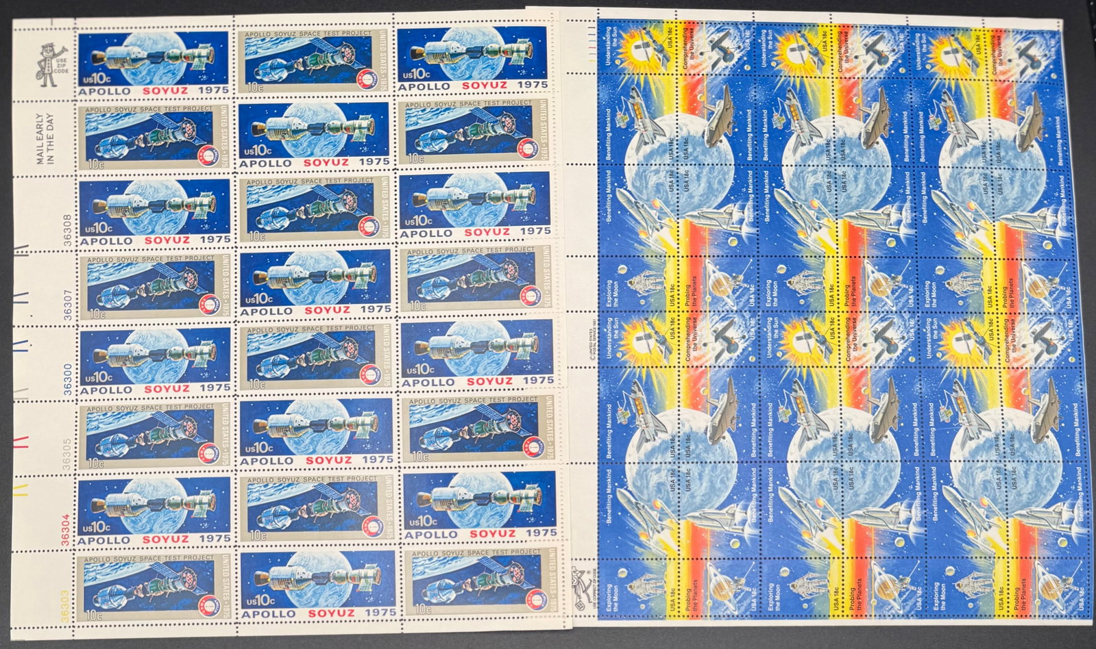 Stamps Sheets Lot Of Apollo & Exploring The Moon: Stamps Sheets Lot Of Apollo & Exploring The Moon