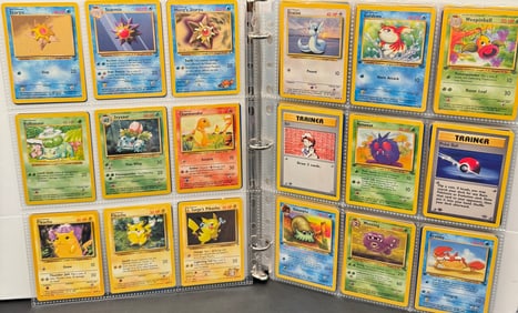 1999 1st Edition Pokemon & More Pikachu, Ivysaur, Charmander Cards Binder