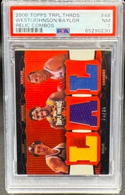 2006 Topps Elgin Baylor Magic Johnson & Jerry West Jersey Patch Card /36