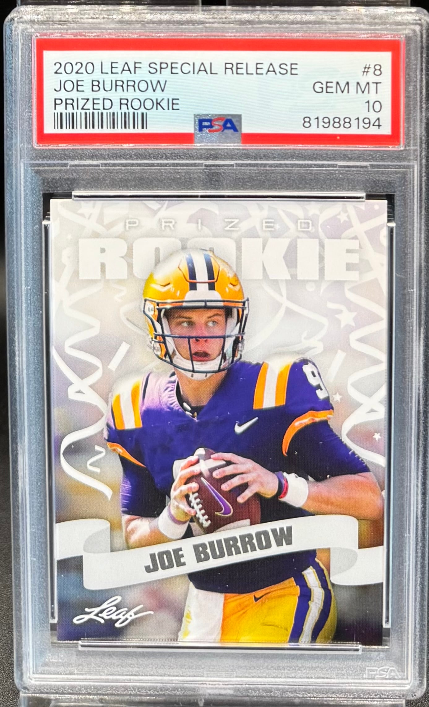 2020 Special Release Joe Burrow Prized Rookie Card (1 of 2)