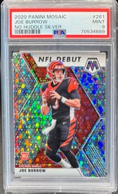 2020 Mosaic Joe Burrow Rookie No Huddle Silver Card