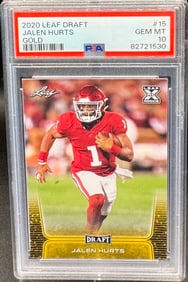 2020 Draft Jalen Hurts Rookie Gold Card