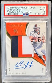 2018 Immaculate Kurt Bennett Game Used Patch Rookie Auto Card