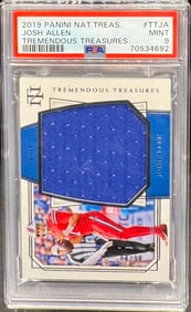 2019 National Treasures Josh Allen Game Used Jersey Patch Card /99
