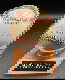 Hank Aaron Baseball Autographed With Certificate Of Authenticity