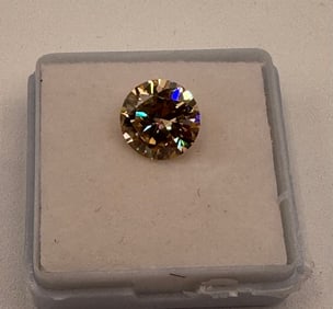 Champagne Moissanite with Certificate Of Authenticity