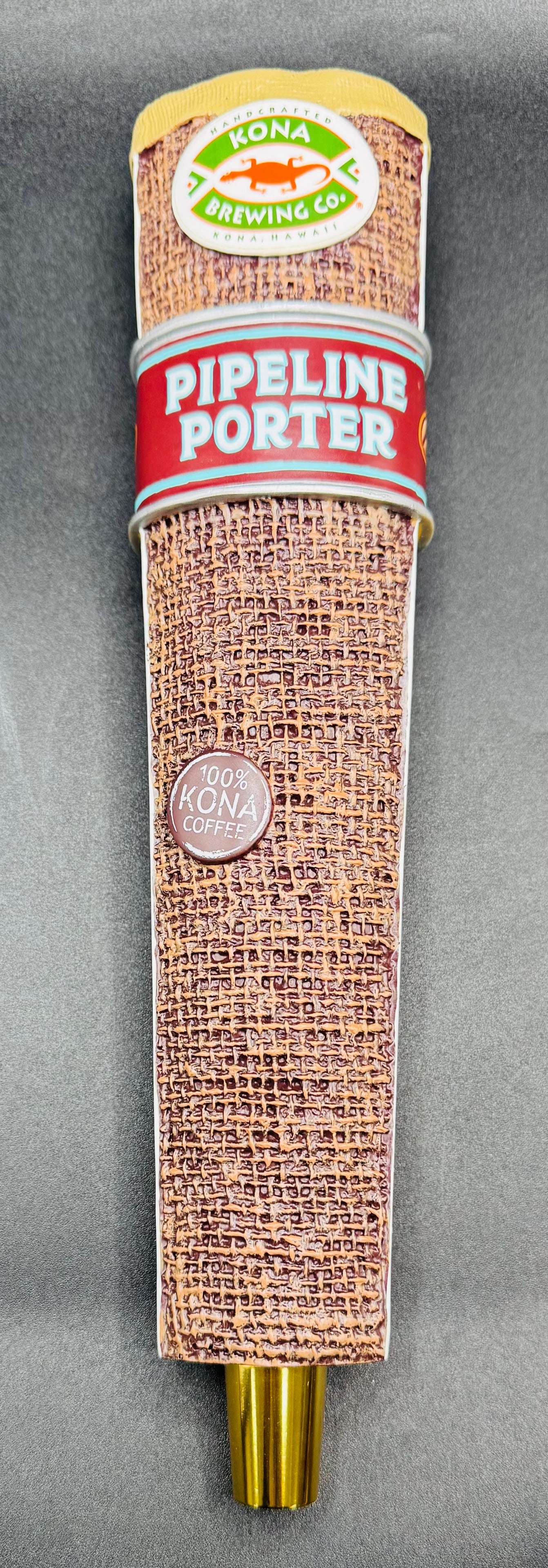 Kona Brewing Pipeline Porter 100% Kona Cofee Tap handle (1 of 2)