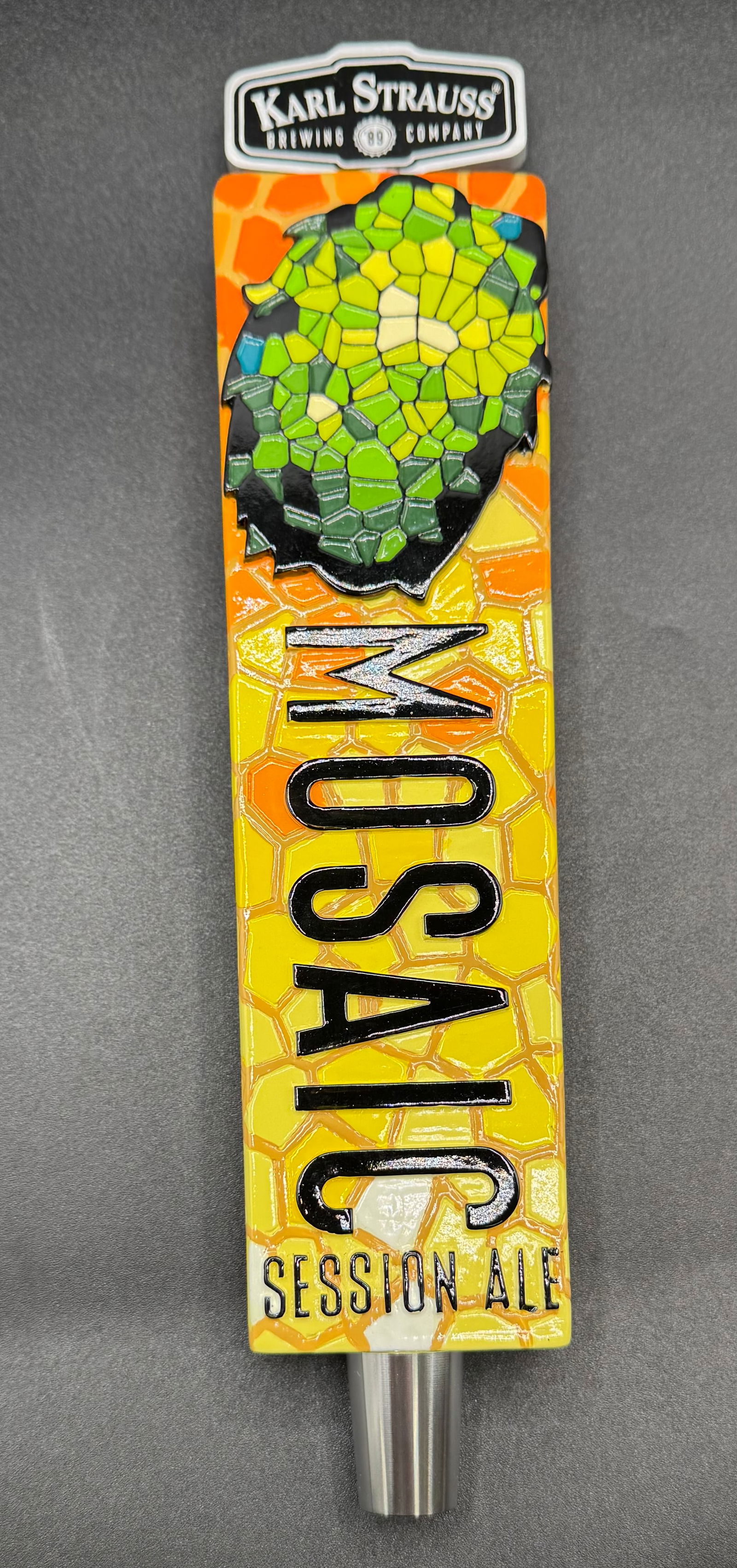 Mosaic Session Ale Beer Tap Handle: Mosaic Session Ale Karl Straus Brewing Beer Tap Handle. Approx size: 11 inches