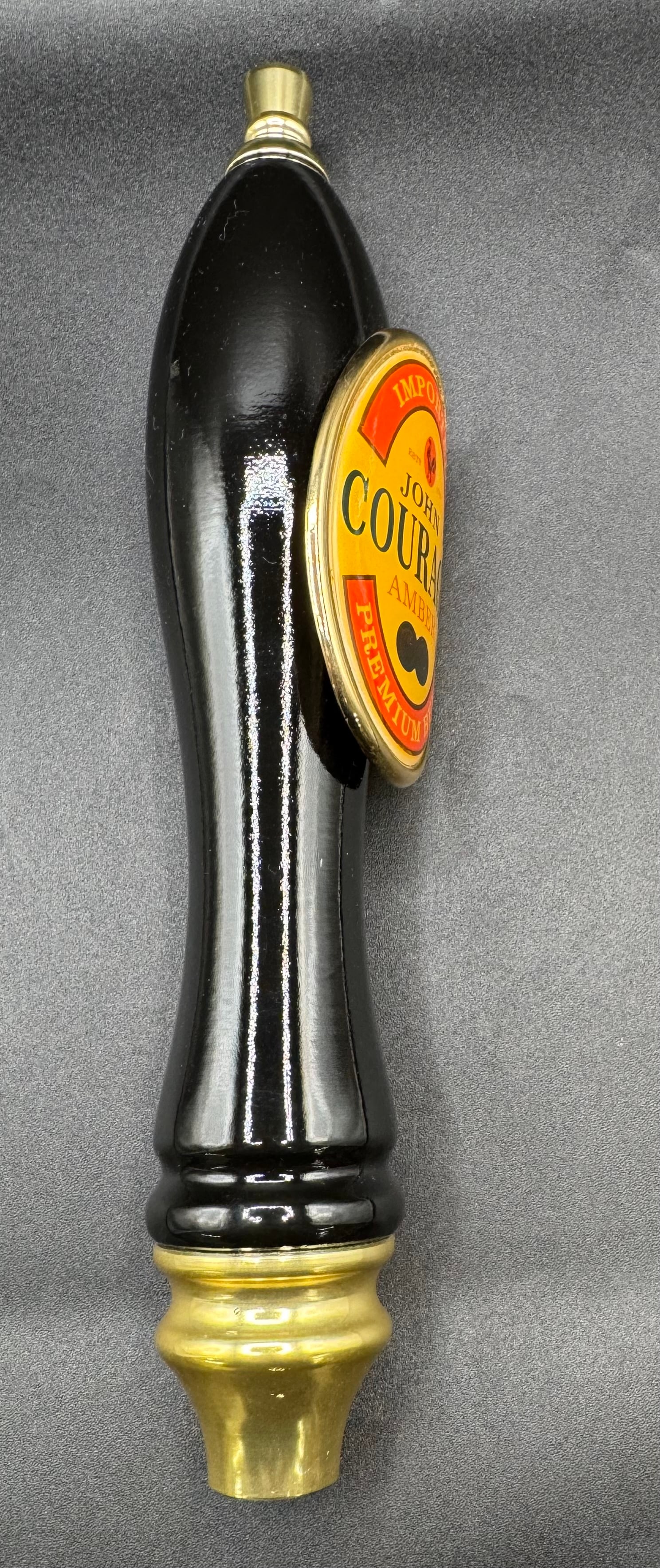 John Courage Beer Tap Handle: John Courage Amber Imported Beer Tap Handle. Approx size: 12 inches