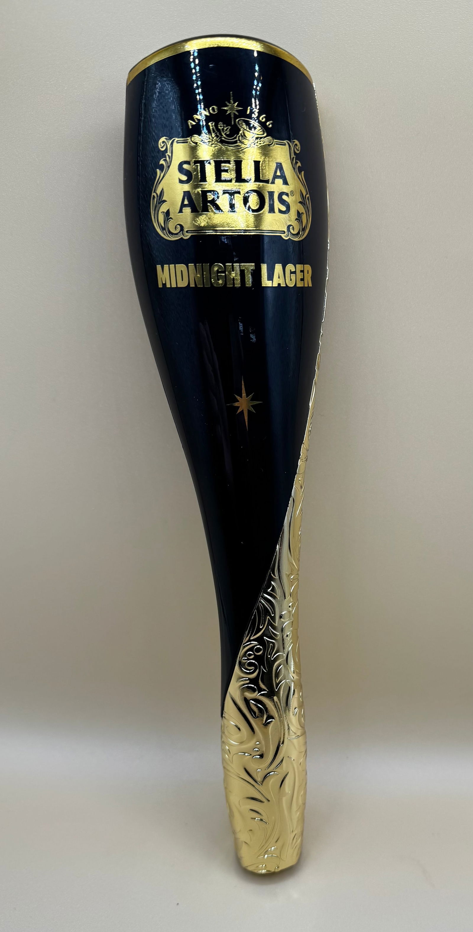 Stella Artois Beer Tap Handles: Stella Artois Midnight Lager Tap Handle. Approx Size: 10 Inches