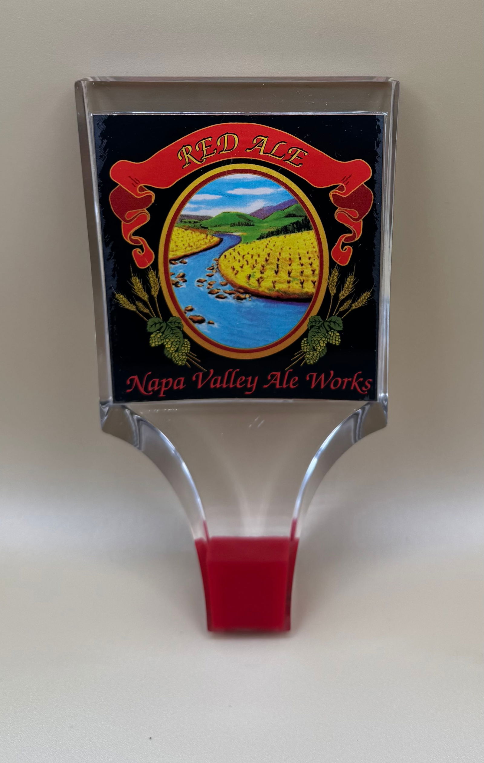 Red Ale Napa Valley Ale Works Beer Tap Handle: Red Ale Napa Valley Ale Works Beer Tap Handle. Approx Size: 8 Inches