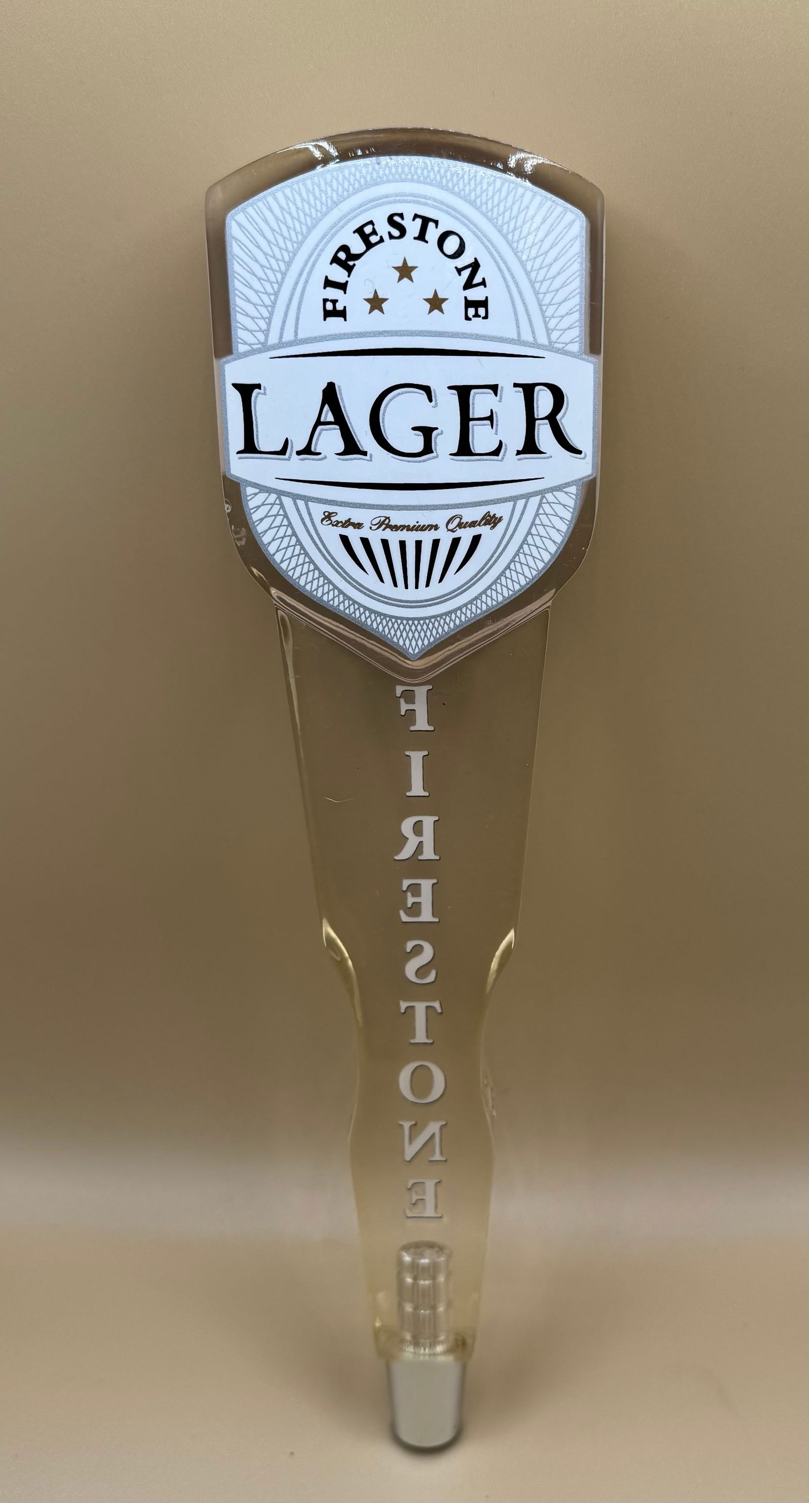 Firestone Lager Beer Tap Handle: Firestone Lager Beer Tap Handle. Approx Size: 12 Inches