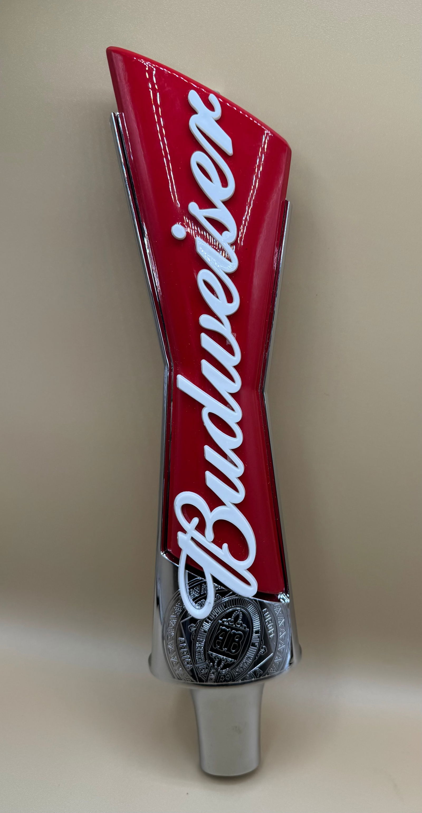 Rare Budweiser Beer Tap Handle: Rare Budweiser Europe Beer Tap Handle. Approx Size: 13 Inches