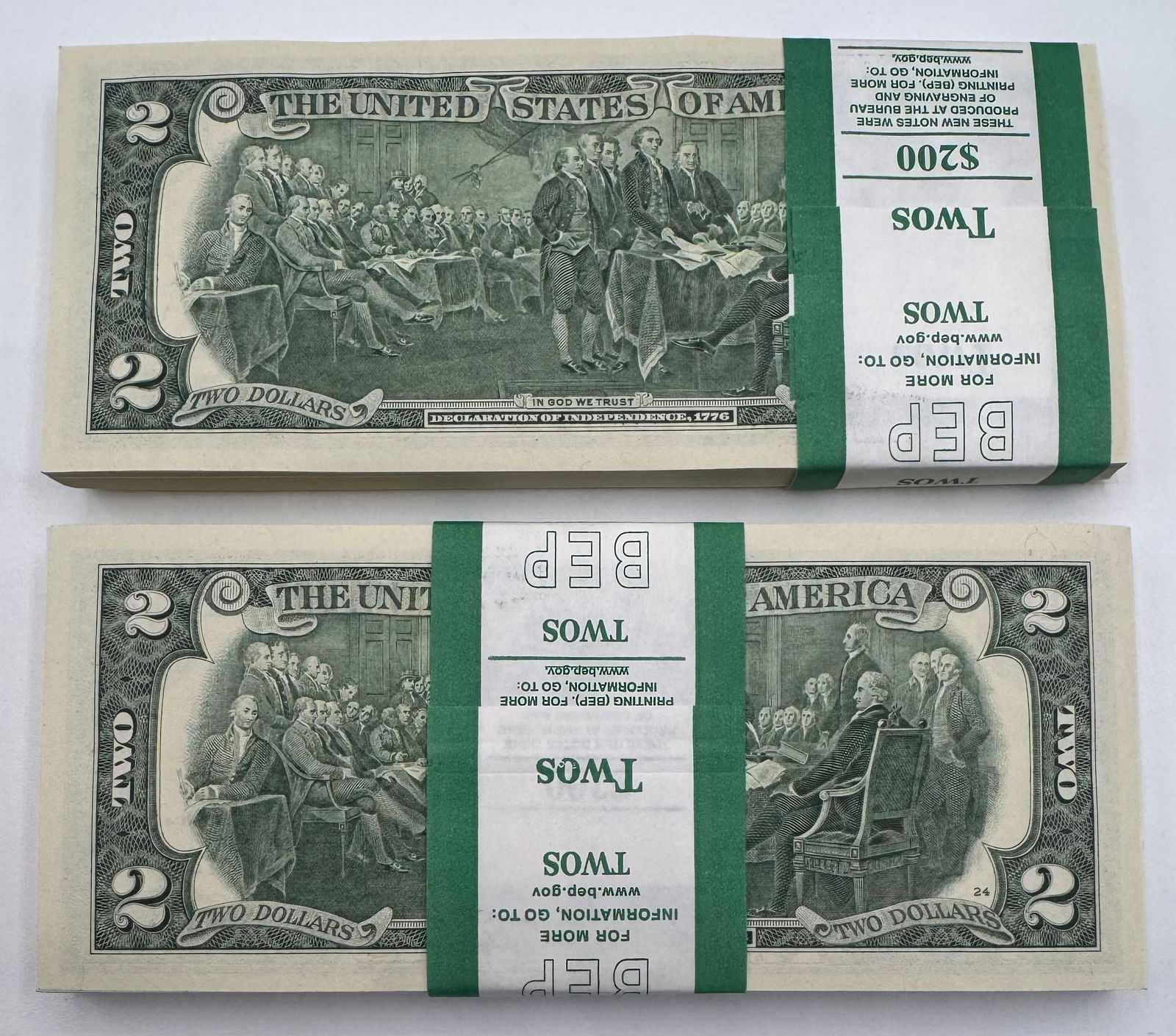 Two Hundred Two Dollar Bills Bundles (1 of 2)