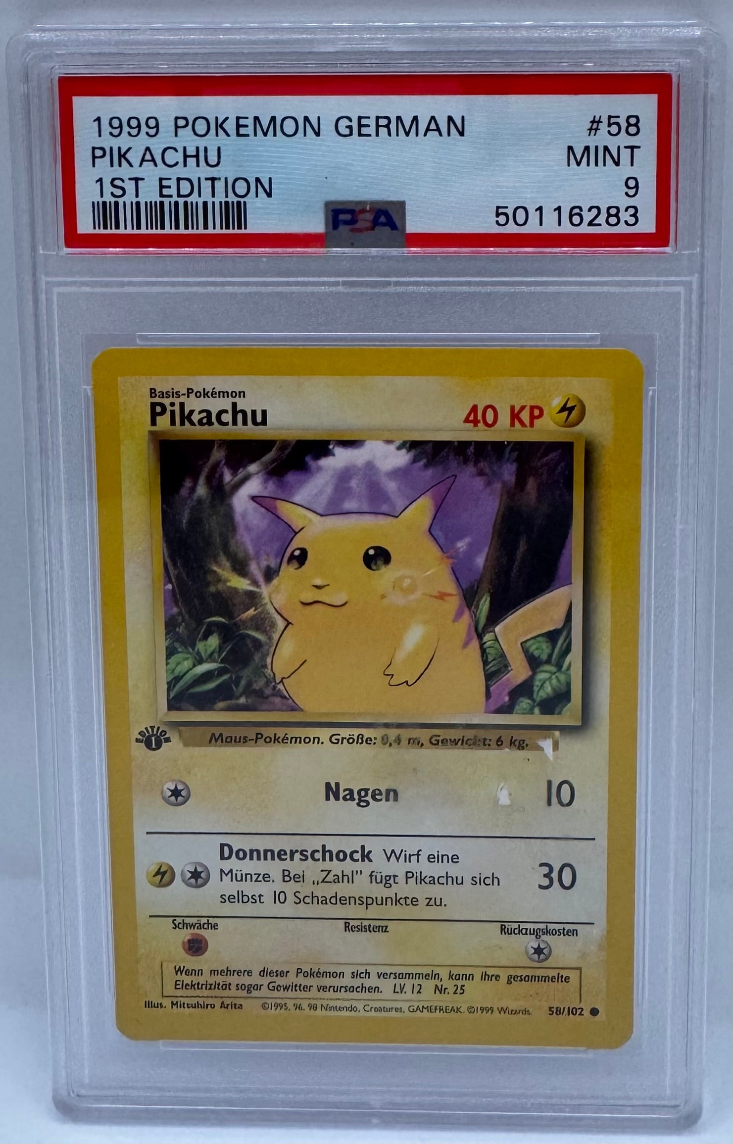 1999 Pokemon Pikachu Yellow Cheeks 1st Edition Card (1 of 2)