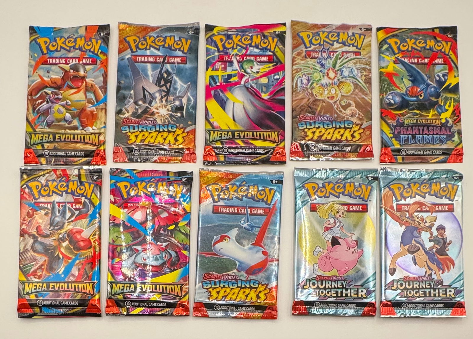 Pokemon Mega Evolution, Surging Soarks Packs Factory Sealed: (10) Ten Pokemon Mega Evolution, Surging Soarks Packs Factory Sealed