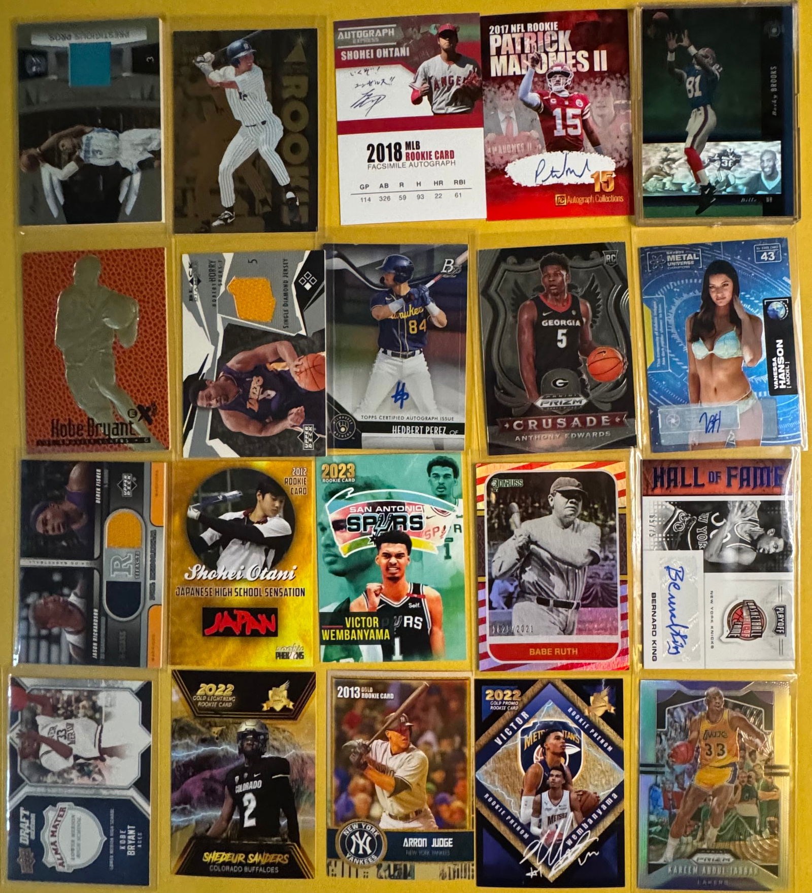 Kobe Bryant, Patrick Mahomes, Shohei Ohtani, Baby Ruth, Anthony Edwards & More: Kobe Bryant, Patrick Mahomes, Shohei Ohtani, Baby Ruth, Anthony Edwards, Auto Cards, Patch Cards & More