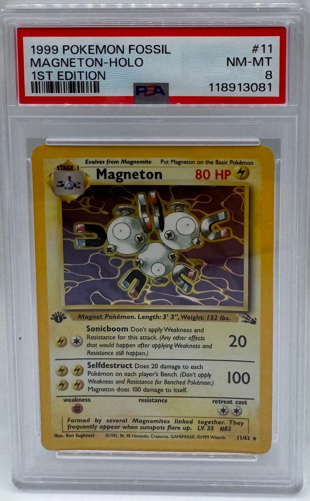 1999 Pokemon Magneton Holo 1st Edition Card (1 of 2)