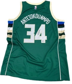 Giannis Antetokounmpo Jersey Autograph Signed With Certificate Of Authenticity By Beckett