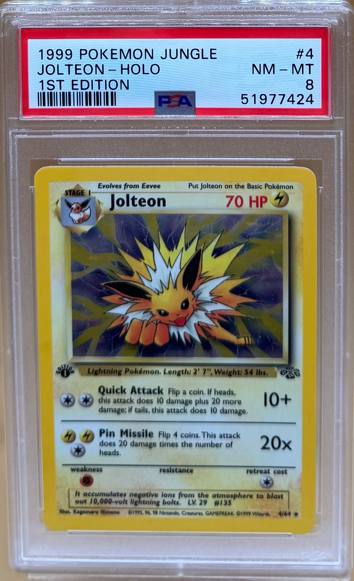 1999 Jolteon Holo 1st Edition Pokemon (1 of 2)