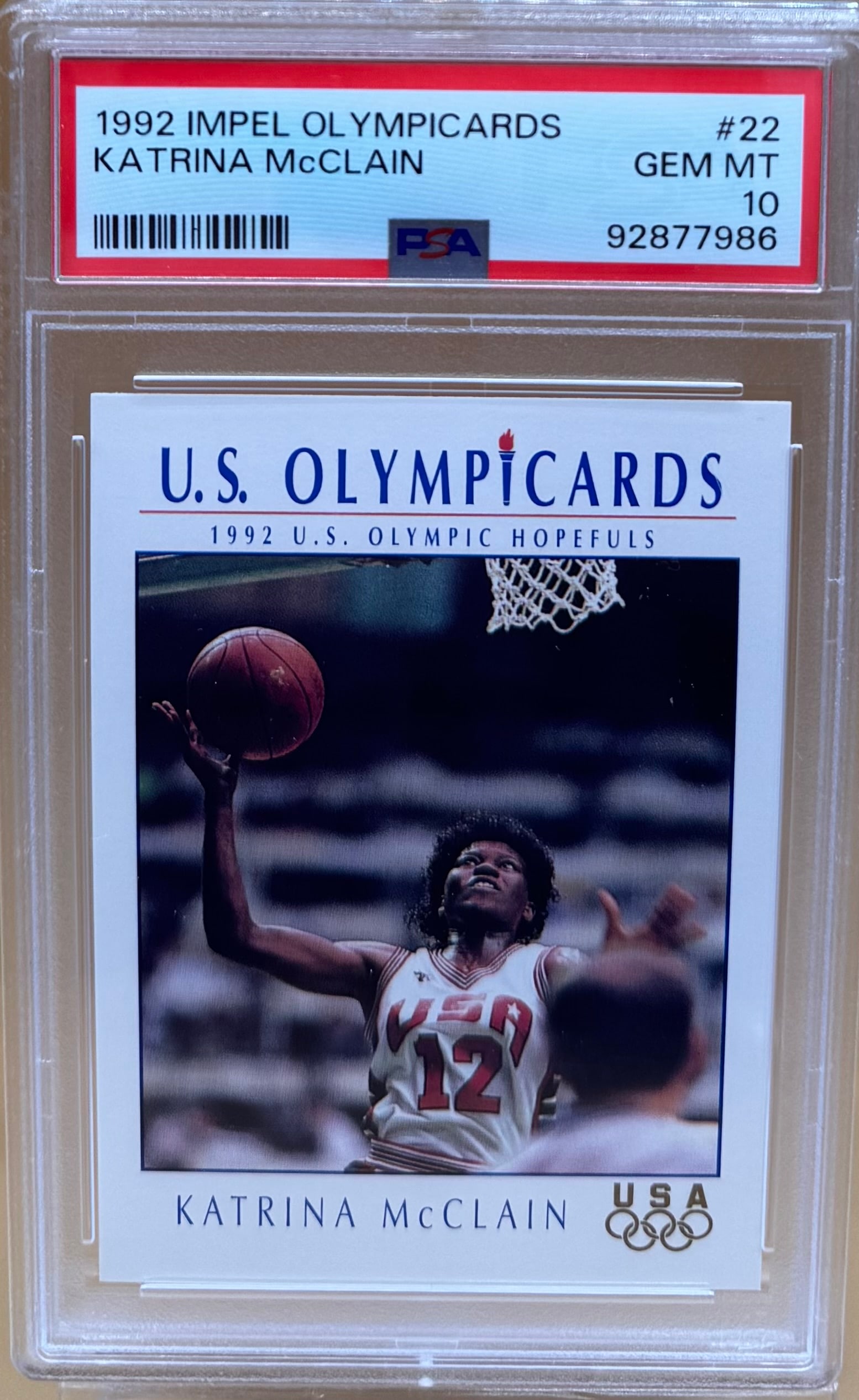 1992 Katrina McClain Olympic Card: 1992 Katrina McClain Olympic Card PSA Mint 10