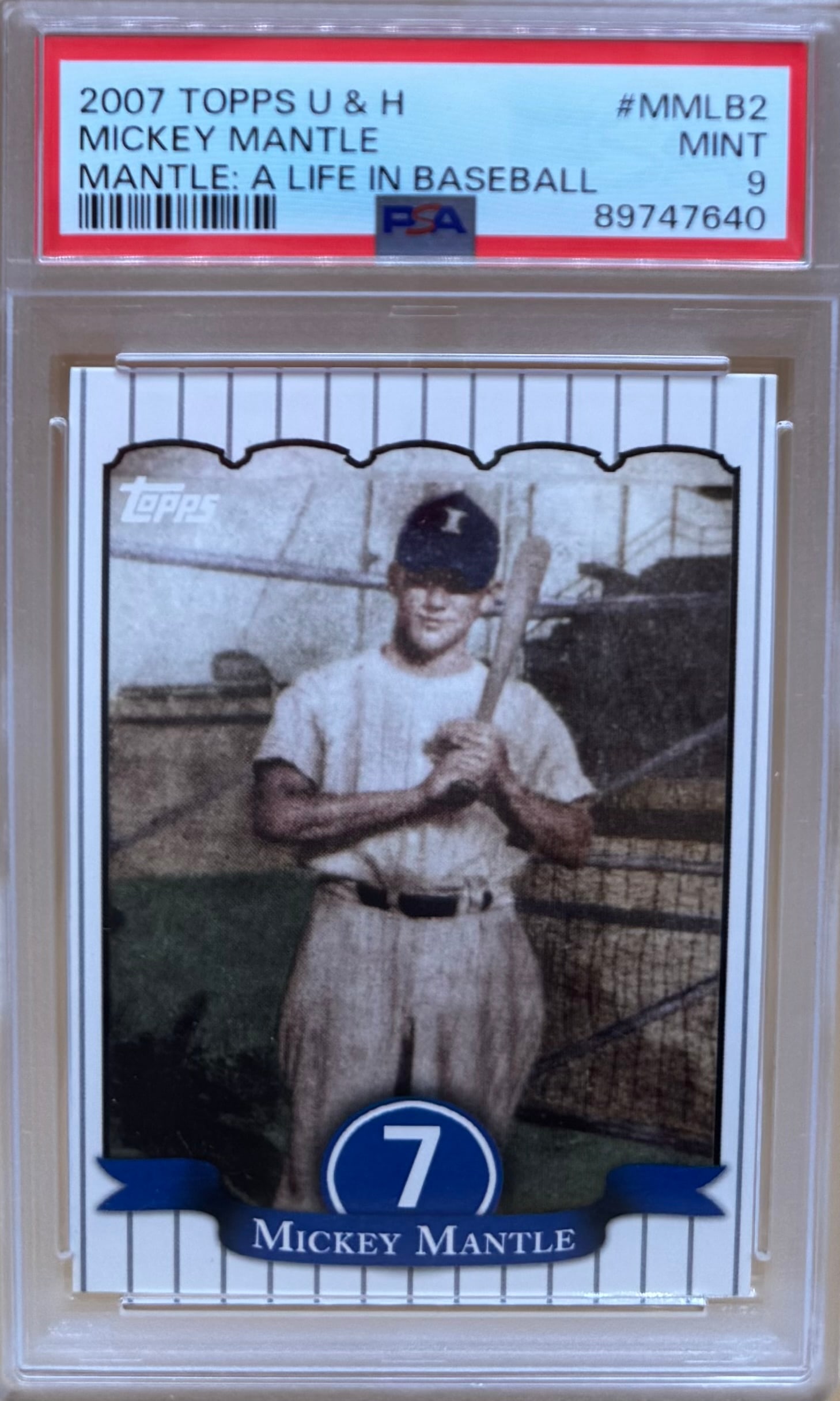 Mickey Mantle A Life In Baseball Card: 2007 Topps Mickey Mantle A Life In Baseball Card PSA Mint 9