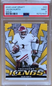 2020 Draft Jalen Hurts Rookie Gold Card