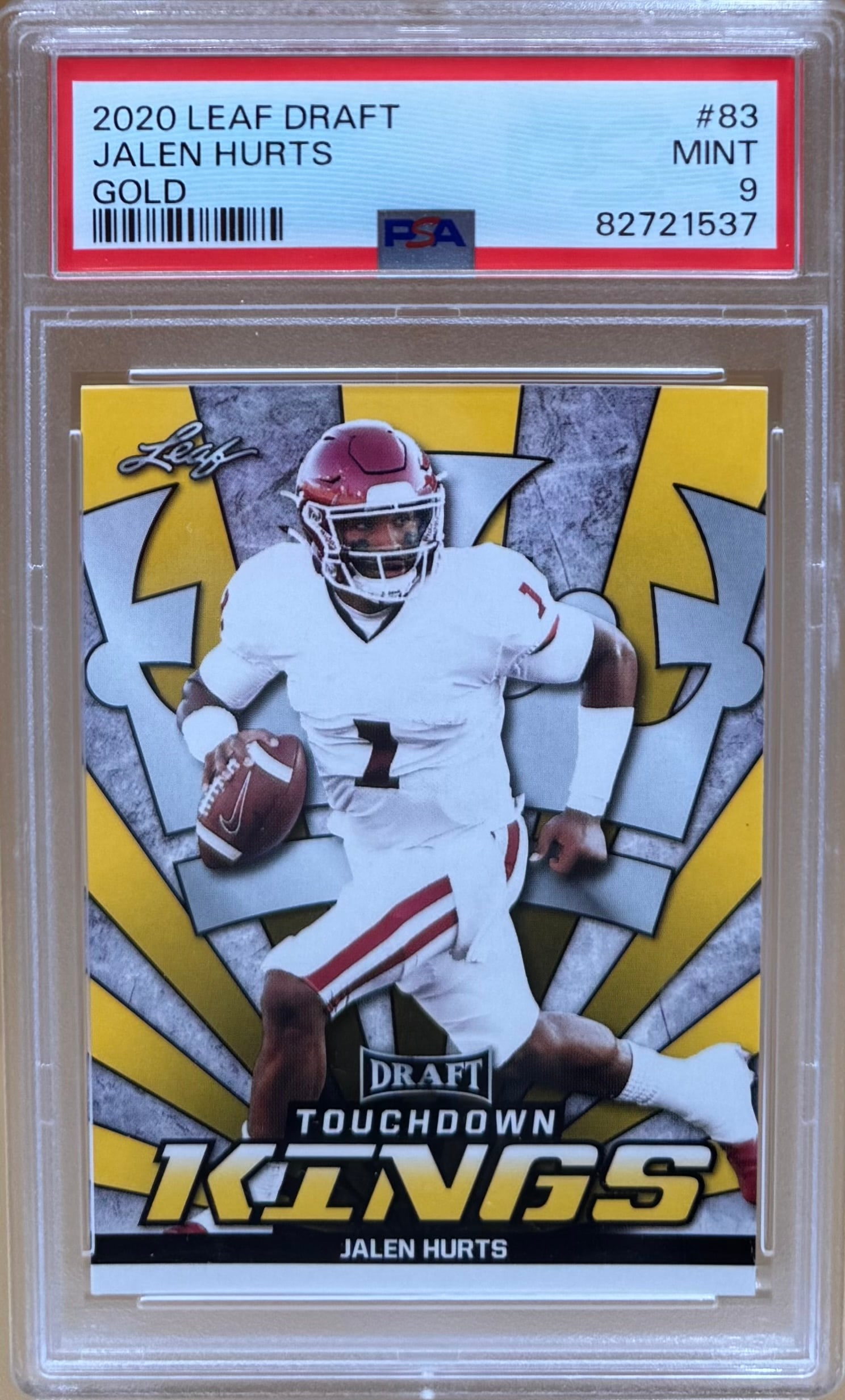 2020 Draft Jalen Hurts Rookie Gold Card (1 of 2)