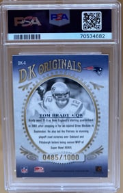 2002 Tom Brady DK Originals Card /1000