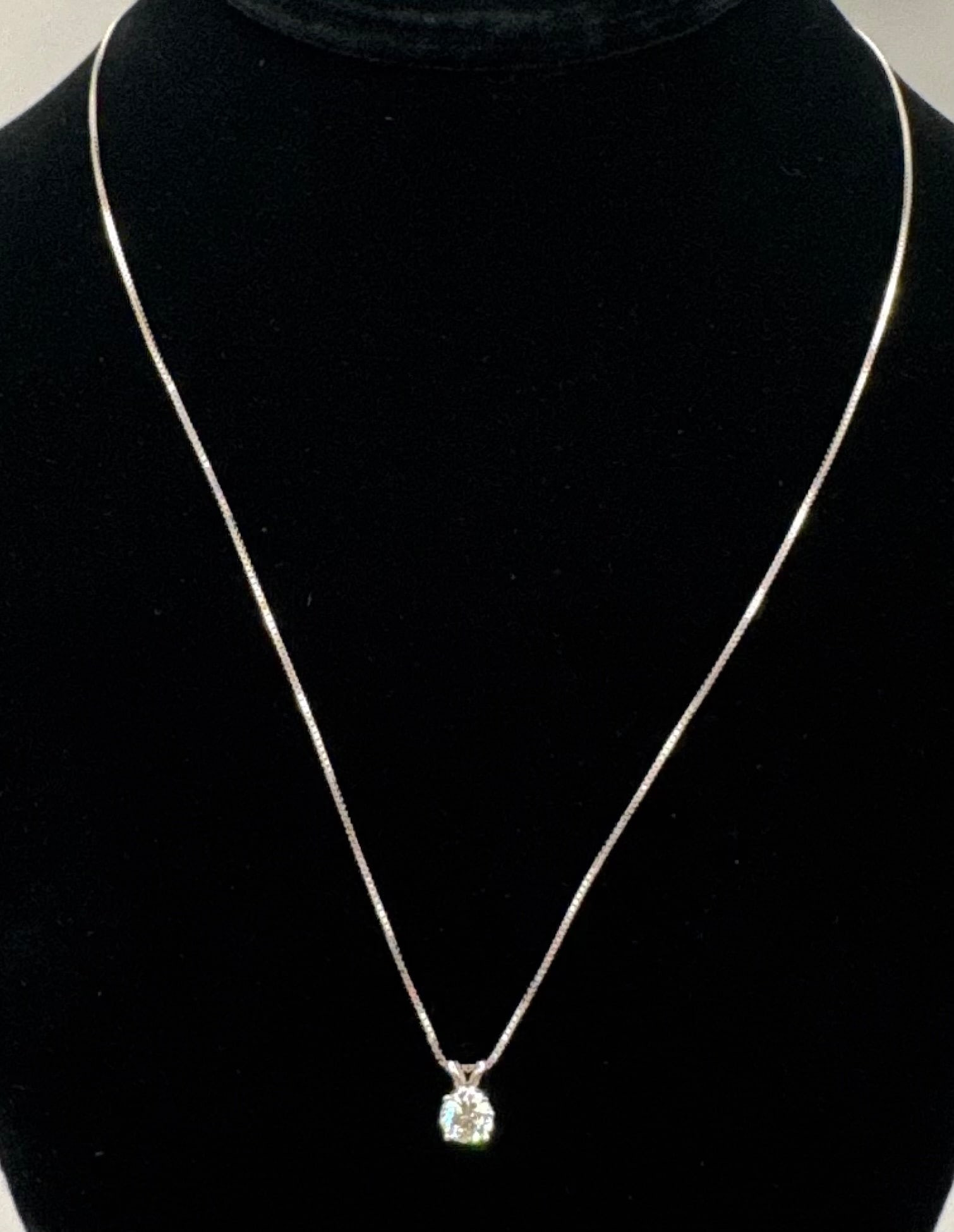 1.00 CT Round Brilliant Cut Moissanite Pendant Necklace - Sterling Silver / White Gold Finish (1 of 2)