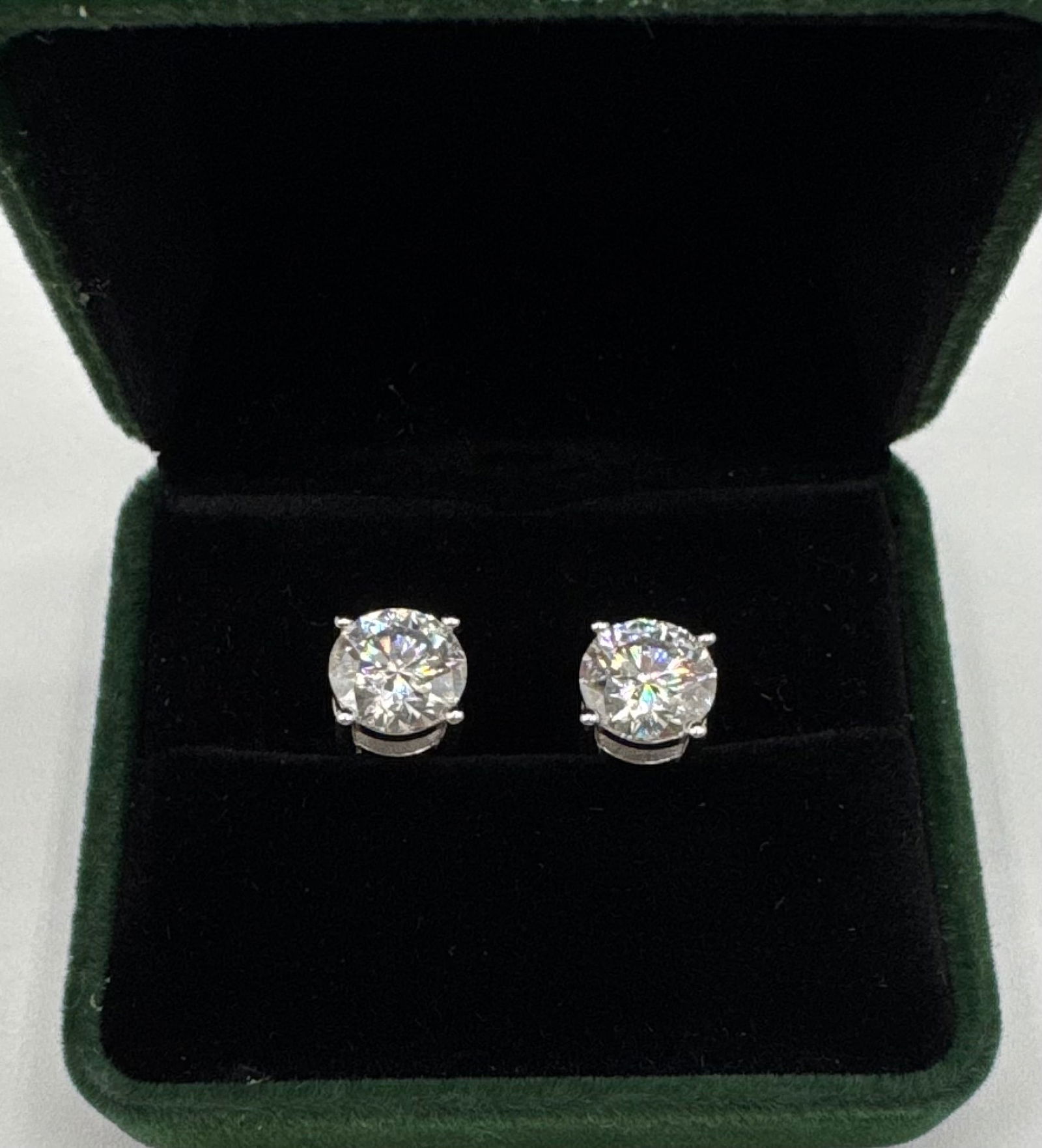 Magnificent 6.00 TCW Round Brilliant Cut Moissanite Stud Earrings 14K White Gold F (1 of 3)
