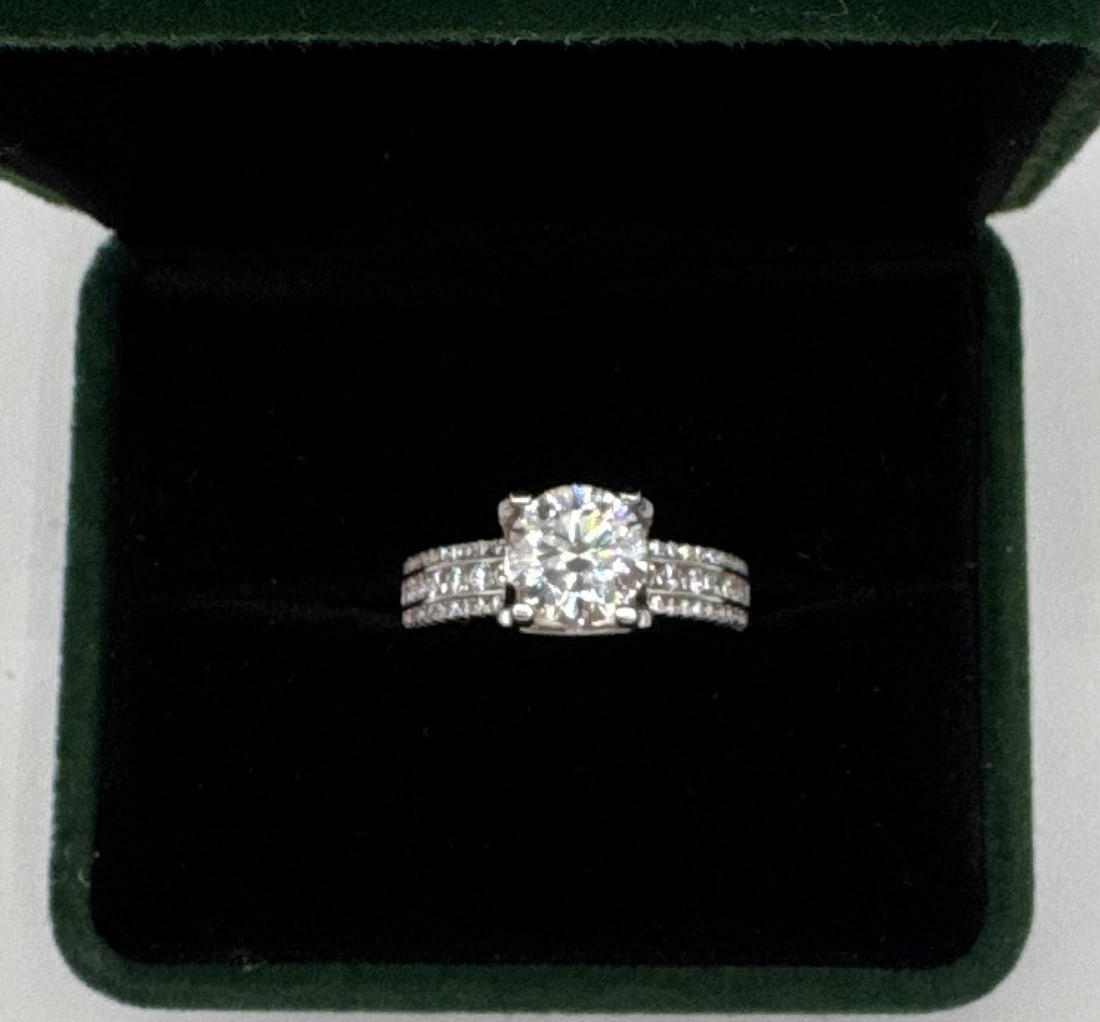 2ct Moissanite Ring 18k Gold over Silver - Sz 8 (1 of 3)