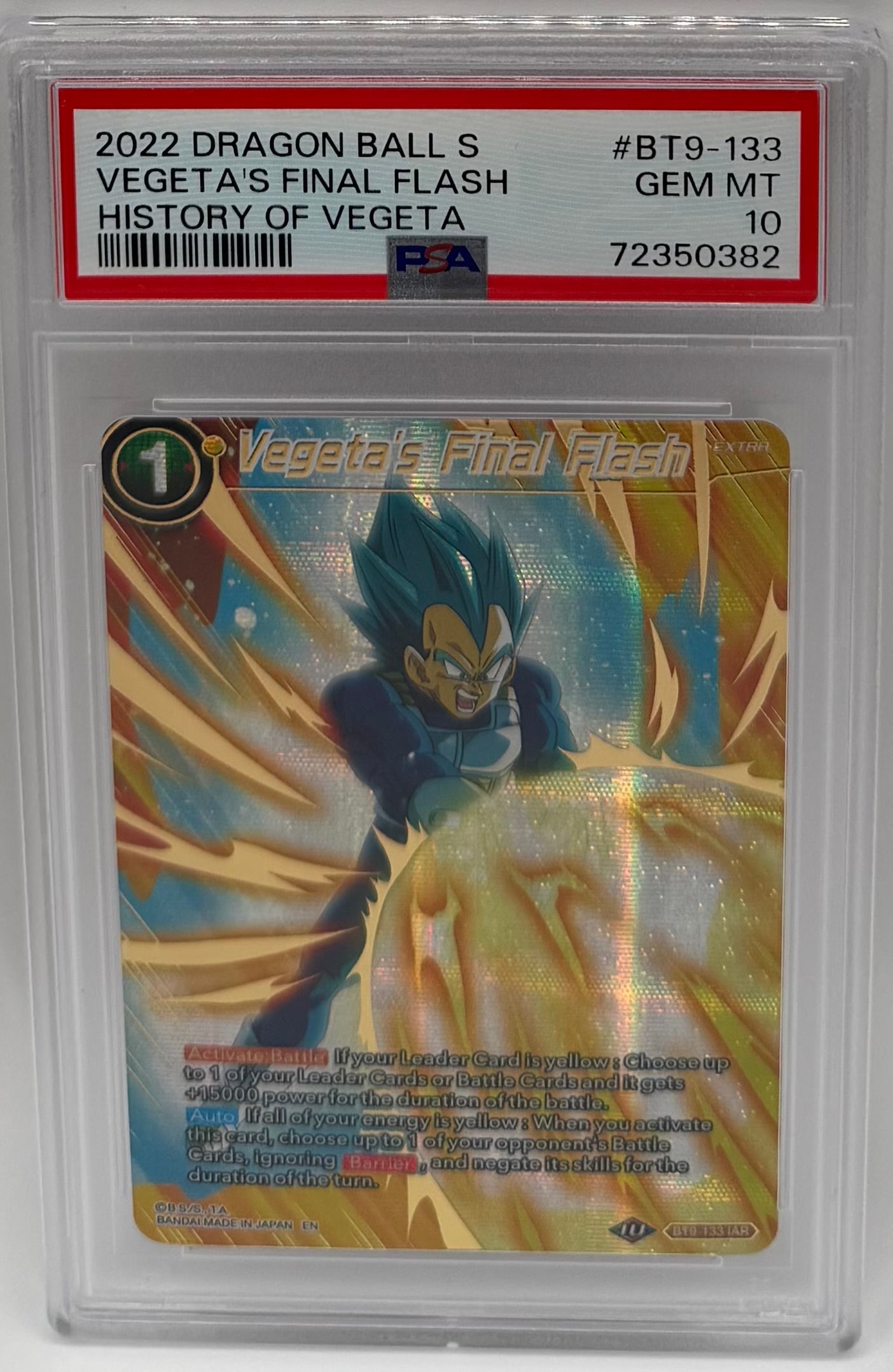 2022 Dragon Ball Super Vegeta's Final Flash History of Vegeta PSA 10 (1 of 2)