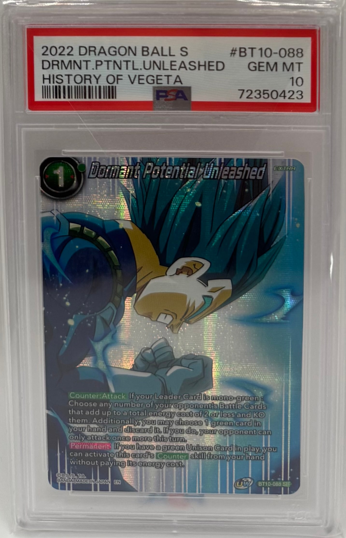 2022 Dragon Ball Super Card Game History of Vegeta Dormant Potential Unleashed PSA 10 (1 of 2)