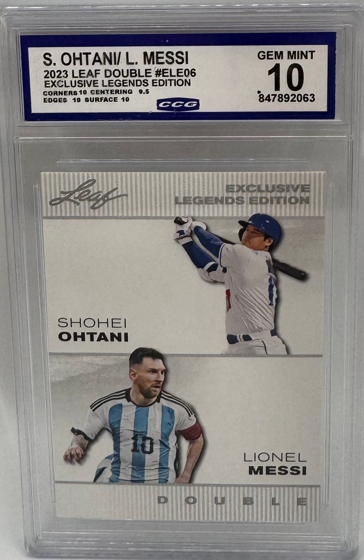 2023 Leaf Double Exclusive Legends Edition Shohei Ohtani & Lionel Messi Mint 10 (1 of 2)