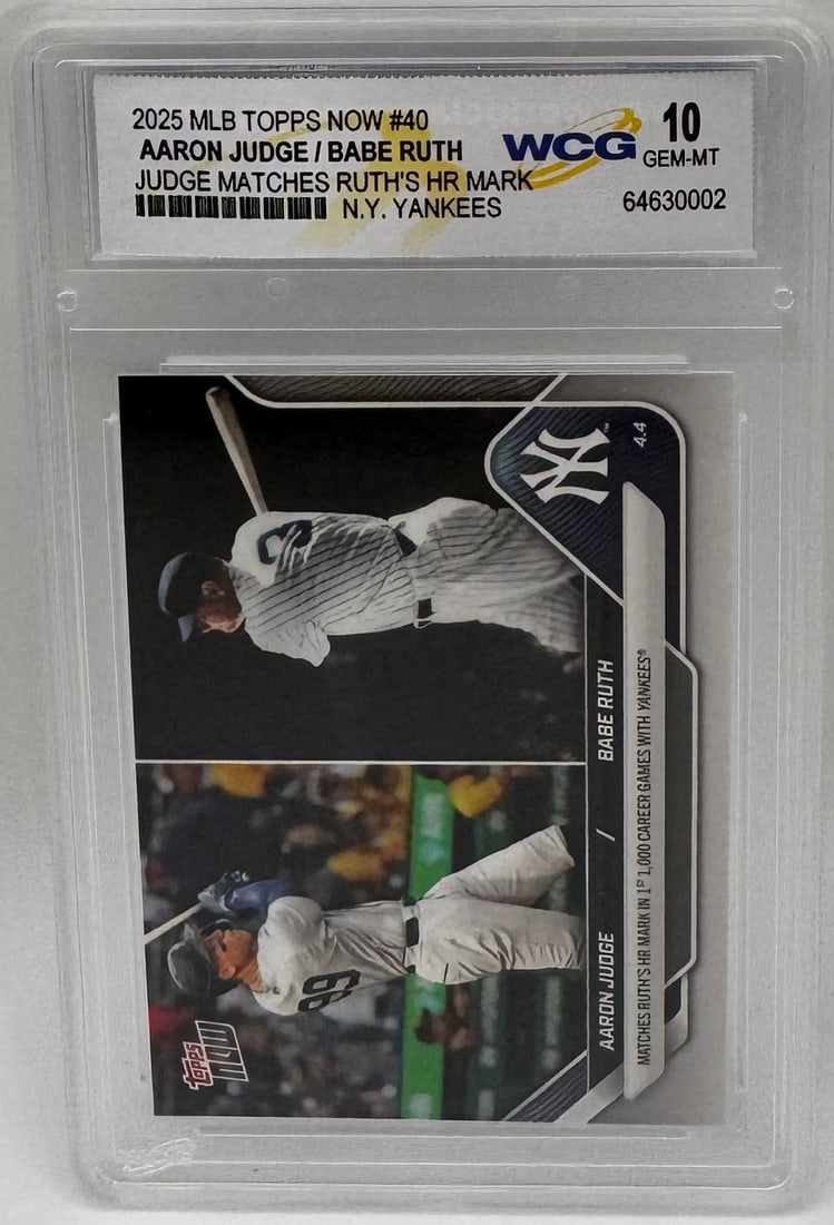 2025 Topps Now Aaron Judge / Babe Ruth Judge Matches Ruth HR Mark (1 of 2)