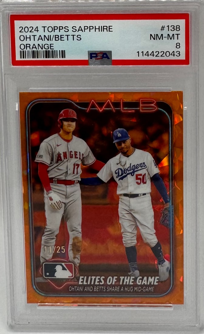 2024 Topps Chrome Sapphire #138 Shohei Ohtani & Mookie Betts Orange Refractor Parallel /25 (1 of 2)