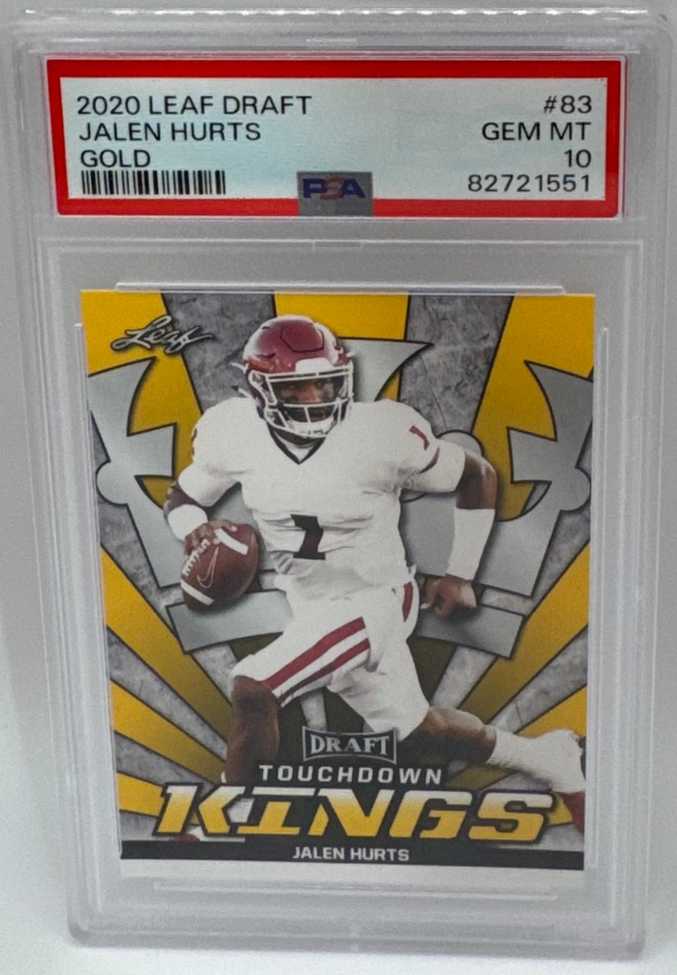 2020 Leaf Draft Jalen Hurts Touchdown Kings Gold - PSA 10 (1 of 2)