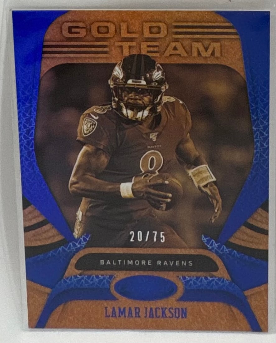 2019 Panini Certified Lamar Jackson "Gold Team" Blue Parallel #20/75 (1 of 2)