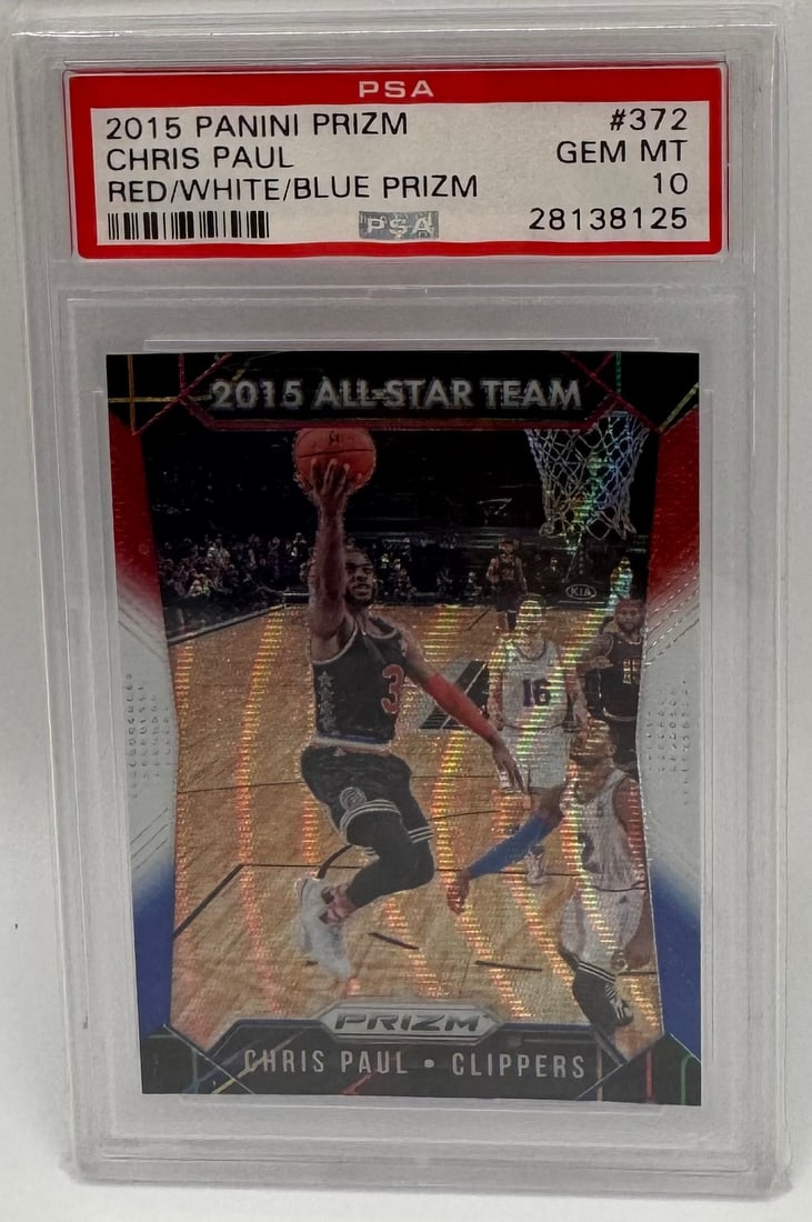 2015 Panini Prizm Chris Paul Red/White/Blue Prizm #372 - PSA 10 GEM MT (1 of 2)