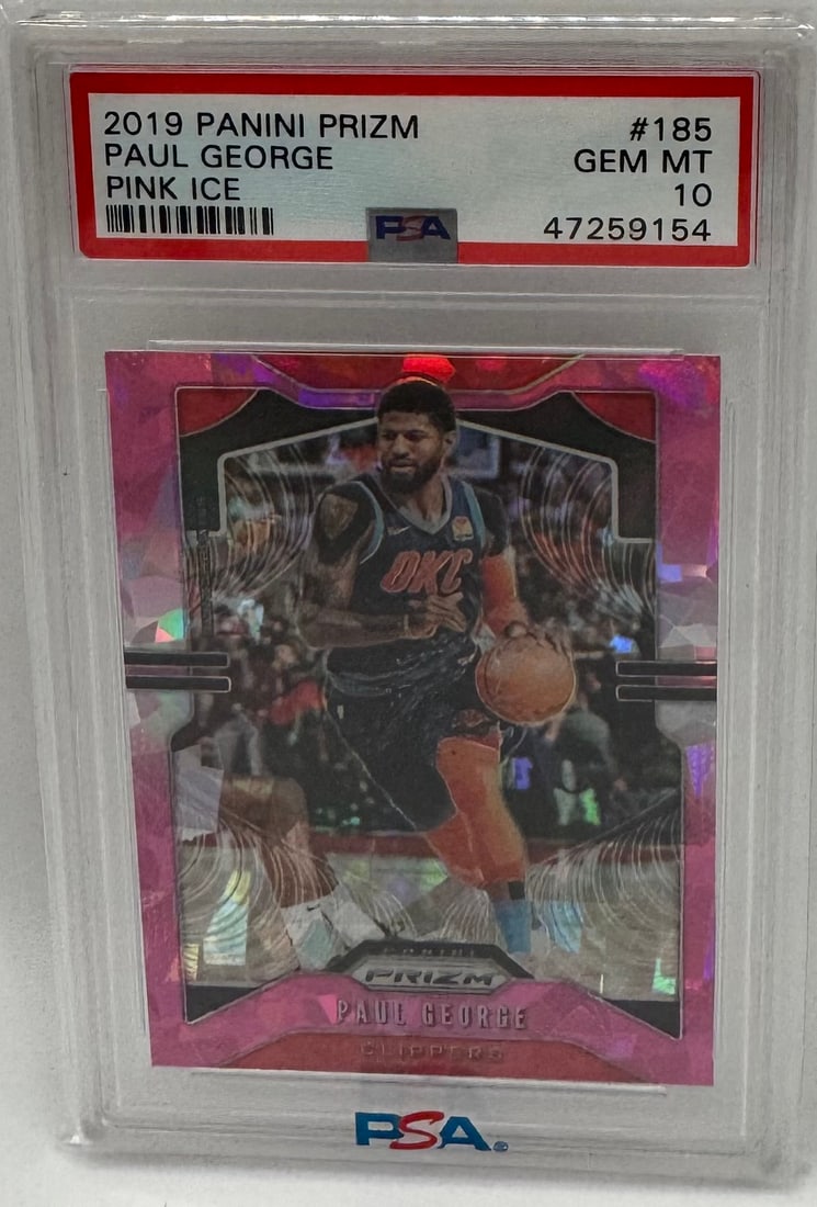 2019 Panini Prizm Paul George Pink Ice #185 - PSA 10 GEM MT (1 of 2)