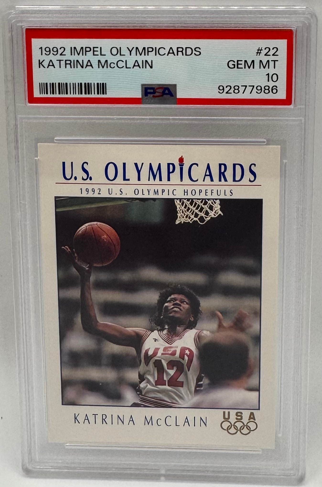 1992 Impel Olympicards Katrina McClain #22 - PSA 10 GEM MT (1 of 2)