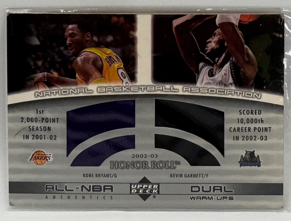 Kobe Bryant & Kevin Garnett 2002-03 Upper Deck Dual Warm-Ups (1 of 2)