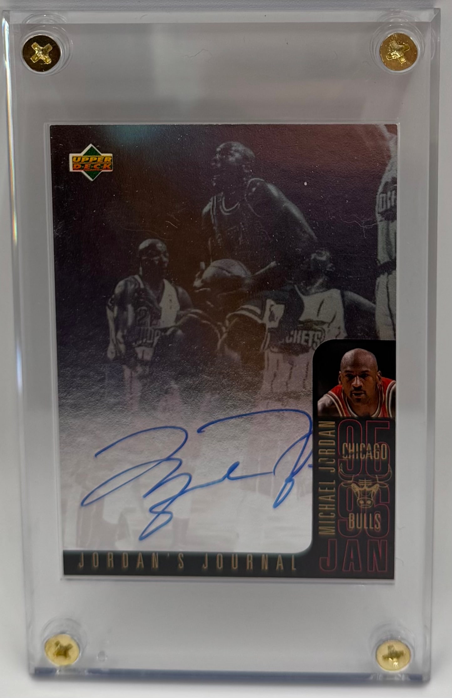 Michael Jordan Signed 1996 Upper Deck Jordan Journal Card (1 of 2)