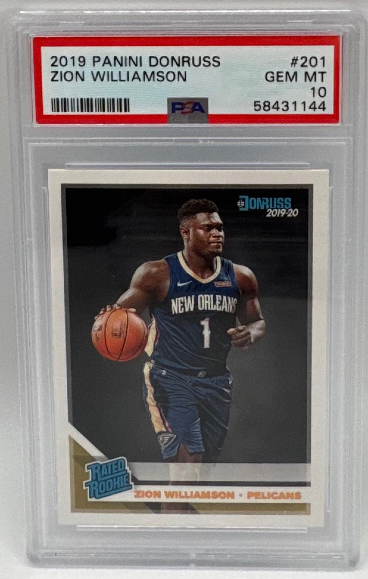 Zion Williamson 2019 Panini Donruss Rated Rookie – PSA 10 (1 of 2)